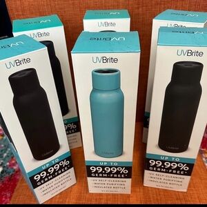 UVBrite Self-Cleaning Water Bottle - Black and Blue